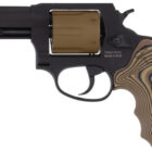 Taurus 856 TORO .38 Special 3in revolver with black frame, coyote cylinder, brown VZ grips