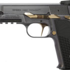 EAA / Girsan MCP35 Negotiator 9mm titanium nitride gold accents left profile