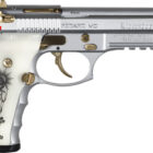 Girsan Regard MC Liberador 9mm polished chrome slide gold accents Santa Muerte grips