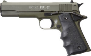 Chiappa 1911-22 .22 LR 5 inch OD Green slide with Hogue rubber grips