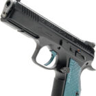 CZ Shadow 2 ACCU 9mm pistol, black finish, blue aluminum grips, 4.9 in barrel