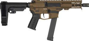 CMMG Banshee MKGS 9mm AR-style pistol in bi-tone Midnt Bronze with adjustable Rip Brace