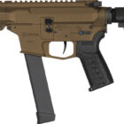 CMMG Banshee MKGS 9mm AR-style pistol in bi-tone Midnt Bronze with adjustable Rip Brace