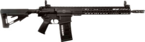 ArmaLite AR10 Tactical .308 rifle in black with Magpul STR collapsible stock and Magpul MBUS sights