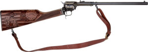 Heritage Rough Rider Rancher .22 LR 16 in engraved walnut stock blued finish
