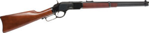 Cimarron 1873 19-inch carbine in blued finish with walnut stock and saddle ring