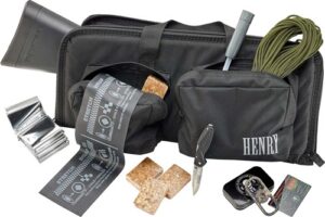 Henry Repeating Arms US Survival AR-7 .22 LR rifle in black with survival pack and Allen carry case