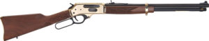 Henry Side Gate Lever Action Rifle .360 Buckhammer 20-inch blued barrel walnut stock brass receiver