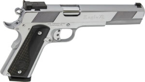 Iver Johnson Eagle XL .45 ACP 6-inch chrome 1911 pistol with wood grips