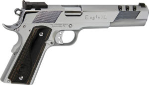 Iver Johnson Eagle XL Deluxe 1911 .45 ACP 6-inch ported bright chrome with diamondwood walnut grips