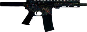 Great Lakes GL15223PSBLK 7.5in AR pistol splatter black Cerakote