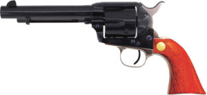 Cimarron Pistoleer .45 Long Colt 5.5" blued revolver with wood grips and nickel backstrap