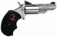 North American Arms Black Widow 2-inch stainless mini-revolver with black rubber grip
