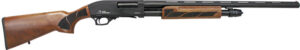 Iver Johnson 20 Gauge pump shotgun with 26 inch barrel, blued metal and walnut field stock