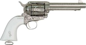 Cimarron Pietta Frontier George Patton V2 .45 Long Colt 4.75 in nickel engraved revolver