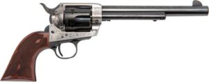 Cimarron Frontier .45 LC 7.5 in Old Silver Frame laser engraved revolver