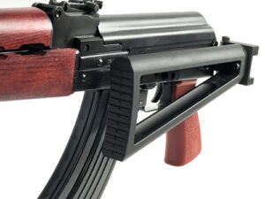 Zastava ZPAPM70 7.62x39 AK-style rifle with folding triangle stock and blood red wood handguard