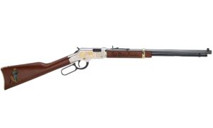 Henry Golden Boy God Bless America Edition lever-action .22 LR rifle 20 inch octagon barrel engraved nickel receiver walnut s