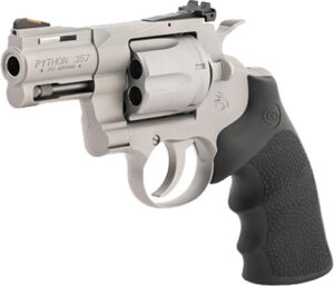 Colt Python .357 Magnum 3-inch bead blast stainless with Hogue rubber grips