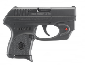Ruger LCP .380 ACP 2.75 inch blued barrel black polymer frame with Viridian red laser