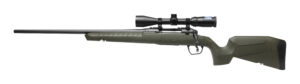 Savage Axis 2 Compact left-hand bolt-action rifle with 20-inch barrel and OD green synthetic stock