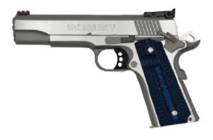 Colt Gold Cup Lite .45 ACP 5in Stainless 1911 with blue G10 grips