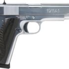 Iver Johnson 1911A138CHRW 1911 A1 Government .38 Super 5 inch chrome with black wood grips
