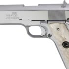 Iver Johnson 1911A1 .45 ACP 5-inch barrel chrome finish with white pearl grips