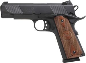 Iver Johnson HAWK 1911A1 .45 ACP 4.25-inch matte blued pistol with wood grips