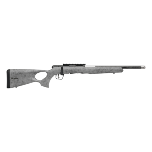 Savage B22 TimberLite Thumbhole .22 LR 18-inch carbon-wrapped barrel grey black web thumbhole stock