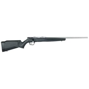 Savage B22 Magnum FVSS 22 WMR rifle with 21 inch stainless barrel and black synthetic stock