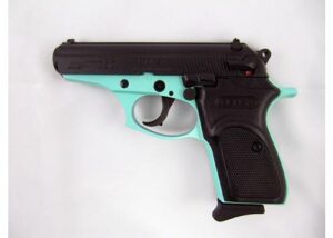 Bersa Thunder 380 T380BLM8 .380 ACP pistol Robin Egg Blue frame matte black slide 3.5 inch barrel