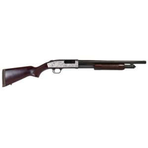 Mossberg 500 Retrograde 12 ga 18.5-inch barrel walnut stock filigree polished finish