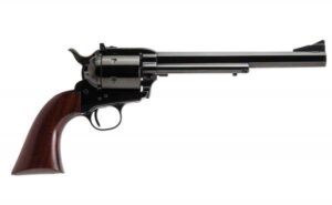 Cimarron Bad Boy CA360 .44 Rem Mag single-action revolver with blued finish and walnut army grip