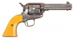 Cimarron Rooster Shooter .45 Long Colt 4.75 in revolver with orange finger-grooved grips