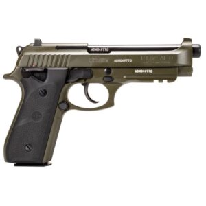 Taurus PT92 9mm OD Green Cerakote with black Hogue grips, 5-inch barrel