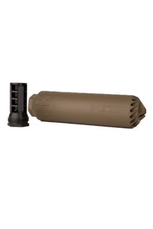 Huxwrx Flow 762 Ti suppressor kit FDE with 5/8-24 muzzle brake for 7.62