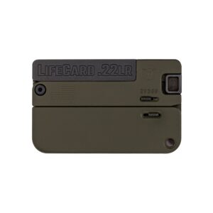 Trailblazer LifeCard LC1-ODG .22 LR single-shot pistol in OD green aluminum