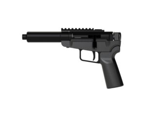Dark Mountain Arms Stowaway 5.7x28mm single-shot pistol with 5-inch threaded barrel in black