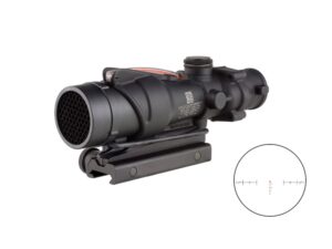 Trijicon ACOG TA31RCOM4CP 4x32 scope with red chevron reticle and TA51 mount