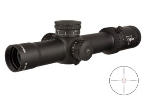 Trijicon Credo 1-8x28 34mm matte black scope with illuminated MRAD segmented circle reticle