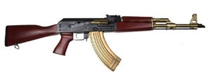 Zastava ZPAP M70 7.62x39 rifle black receiver gold cerakote Serbian red furniture
