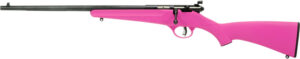 Savage Rascal youth left-hand .22 LR rifle pink synthetic stock blued barrel