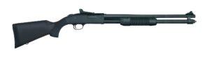 Mossberg 590 Persuader Bantam 20 Gauge 20-inch pump shotgun with ghost-ring sights and black synthetic stock