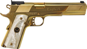 Iver Johnson Eagle XL .45 ACP 6-inch 24K gold white pearl handgun