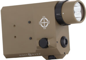 Sightmark LoPro flashlight with green laser in Dark Earth mounted on accessory rail