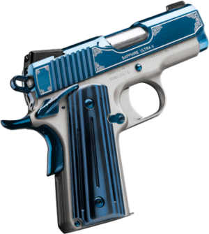 Kimber Sapphire Ultra II 9mm 3-inch Bright Blue PVD Slide Satin Silver Frame