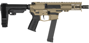 CMMG Banshee MkGs 9mm pistol FDE 5in barrel 4in M-LOK handguard SBA3 brace