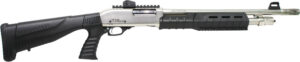 Iver Johnson 12 gauge pump shotgun 18 inch satin nickel two-piece pistol grip stock