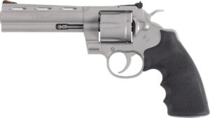 Colt Python .357 Magnum matte stainless revolver with Hogue rubber grip and 6-round cylinder